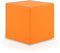 Ecopuf Cube - Sitzhocker Hocker Kunstleder Lederimitat Sitzbox Quader Würfel Pouf Ottomane Fußbank für's Wohnzimmer Wohneinrichtung 40x40x40 cm Faber Orange E4