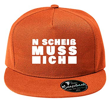 OwnDesigner n´scheiß Baseball Cap - Unisex Mütze, Cap für Herren und Damen, einfarbige Basecap, Snapback (Cap 462 Orange)