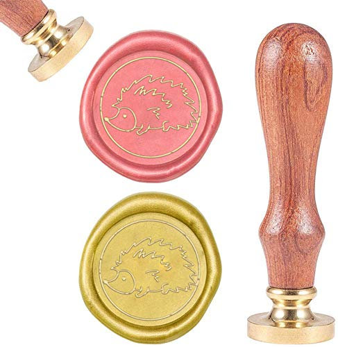 craspire Wax Seal Stamp Hedgehog, Versiegelung Wachs Stempel Tier Retro Holz Stempel Wachs Siegel 25mm Abnehmbare Messing Siegel Holz Griff Für Umschläge Einladungen Hochzeit Verschönerung Dekoration