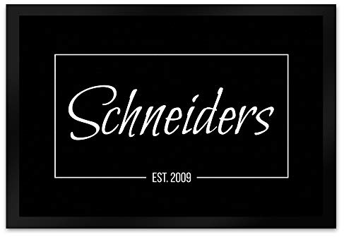 trendaffe - Familienname Fußmatte - personalisiert - mit deinem Namen und Jahreszahl