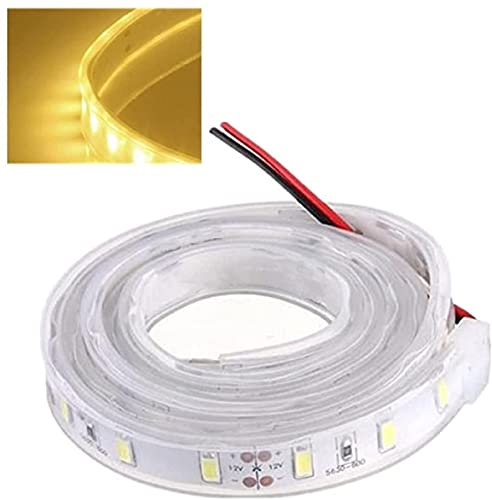 ONPIRA LED Streifen 12V Wasserdicht mit Kabel Selbstklebend 5050 SMD Auswahlmöglichkeit 10-100cm und 7 Farben (Warm-Weiß, 100cm)