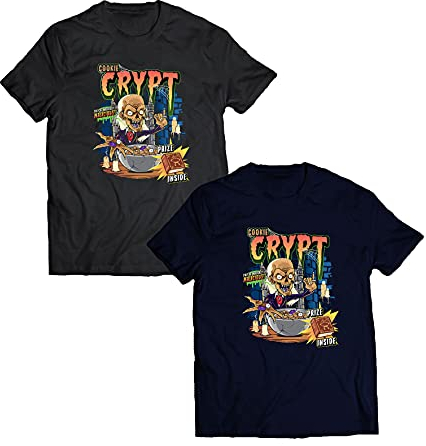 Cookie Crypt Halloween T-Shirt Tales from The Crypt Breakfast Cereal Parody TV Adult Kids Unisex Tee Top (Black, M)