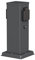 ledscom.de Garten Steckdosensäule POLLY für außen, IP44, Dämmerungssensor, 2-fach, Edelstahl, anthrazit, eckig, 27 cm