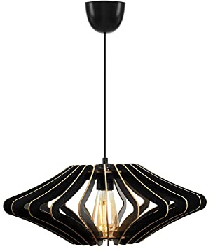 Opviq Elegant Black Angel Chandelier, Adjustable Height 55 cm, 22 cm Cap, E27 Socket Max 40W | Stylish Scandinavian Design for Modern Spaces