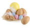 com-four® 11-teiliges Ostereier-Set - Deko-Ostereier in 3 Größen zum Anhängen - bunte Hängedeko für Ostern - Dekoration für Strauch und Osterkorb mit Federn und Stroh (11 Stück - Gelb/Rosa/Blau/Beige)