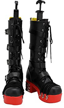RUIRUICOS Dead or Alive Marie Rose Cosplay PU Leather High Heel Boot Shoes Halloween Cosplay Prop Custom Made 36 FemaleSize