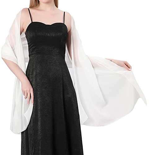Ladiery Sheer Chiffon Tücher und Wraps für Abendkleider, Damen leichter weicher Schal für Hochzeit Braut Schultertuch