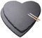WLWNWFT Set di 2 piatti in ardesia a forma di cuore, 25 cm, con matita a gesso, ardesia, piastre a cuore, ideali per servire e come decorazione