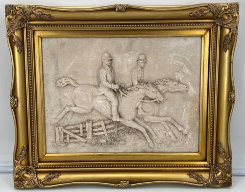 Casa Padrino Barock Wandrelief Grau/Gold 55 x H. 44,5 cm - Antik Stil Wand Deko Stein Relief mit Prunk Rahmen - Deko Accessoires im Barockstil - Barock Wanddeko
