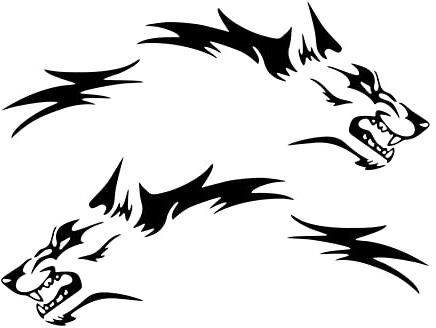 Katutude Wolf Auto Aufkleber, Wolfskopf Selbstklebende Aufkleber Realistische Seitenkörper Autoaufkleber Auto-Dekoration Auto Karosserie Aufkleber für Fahrzeug, Fenster, Wände