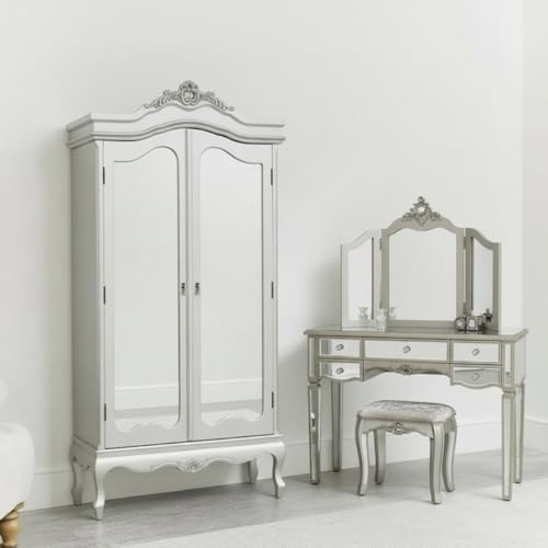 Melody Maison Mirrored Double Wardrobe - Tiffany Range