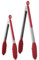 U-Taste 315℃ Ensemble de pinces de cuisson résistantes à la chaleur avec embouts en caoutchouc antiadhésif fermement scellés et poignée en acier inoxydable revêtue de silicone (23/30 cm, Rouge)