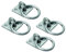 SUL Heavy Duty galvanised Ring on Plate, Horse tie up Rings with Screws, Ring Plate for Horse Stable Tie Ring, decking Rope Fittings Rust Proof Tie Rings - 50 x 50 mm (Ring On Plate 4pk)