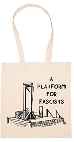 Hopestly A Platform For Fascists - Guillotine, Anti Fascist Tasche Wiederverwendbar Einkaufen Lebensmittel Baumwolltuch Tote Reusable Shopping Bag