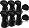 TSKNOMO 6 Stück Schwarze seidige Durags mit langem Schwanz und 2 Stück Satin Wave Cap, Pack Do Lumpen für Männer 360 Waves