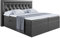 ALTDECOR Boxspringbett mit Multipocket-Matratze H4 (20 cm hoch) mit Kokosmatte, Kunstlederbett, Topper (4 cm hoch), Polsterbett mit Kopfteil und Bettkasten - NOEL - 180x200 Schwarz Kunstleder