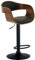 CLP Barhocker Kingston mit hochwertiger Polsterung, Höhenverstellbarer Barstuhl mit robustem Metallgestell bis 150 kg belastbar, Farbe:walnuss/schwarz, Material:Kunstleder