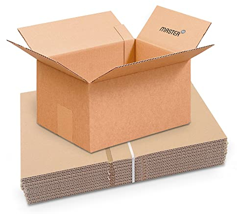 Master'in - Caisse carton simple cannelure - Brune - 310 x 220 x 150 mm - Lot de 20 caisses