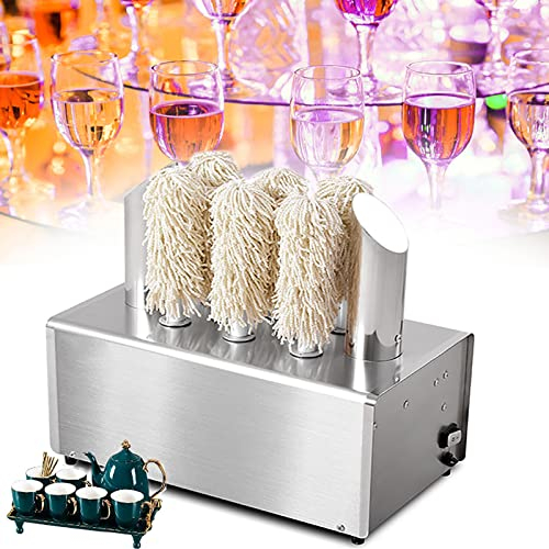 bcomedrag 5 Heads/8 Heads Commercial Electric Wine Glass Polisher,Glass Washer Machine,With 58 Degree High Temperature Drying Function,for Hotels/Caterers/Bars/Restaurants,8heads
