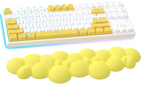 Gaming Keyboard Wrist Rest Pad,Memory Foam Keyboard Palm Rest, Ergonomic Hand Rest,Wrist Rest for Computer Keyboard,Laptop,Mac,Lightweight for Easy Typing Pain Relief (Yellow)