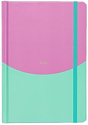 Yop & Tom A5 Notizbuch mit gepunktetem Papier – Kontrastdesign Flieder & Mintgrün