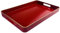 UOEKCS Rotes dekoratives Tablett, Serviertablett mit Griffen, rechteckiges Kunststofftablett für Ottomane, Couchtisch, Badezimmer, Wohnzimmer, 39,9 x 25,9 cm