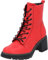 Palado Stiefeletten Damen Kefalonia - warme & bequeme Winterschuhe für Frauen mit rutschfester Gummisohle - moderne Boots mit Blockabsatz für Herbst & Winter Rot UK5,5 - EU38