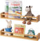 Gieanoo Wandregal Kinderzimmer, 40cm Bücherregal Kinder Wand Set aus 2 Massivholz Wandregal Bilderleist Holz Schweberegale für Zeitschrift Kinderzimmer Wohnzimmer Schlafzimmer Küche