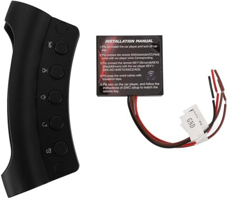 Keenso Control Remoto del Volante, Control Inalámbrico Botones del Volante 10 Teclas Multifuncional Ajuste Universal Radio para Automóvil DVD Reproductor GPS Controlador