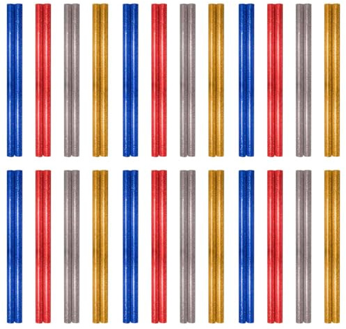 Acan - Barras de Silicona Termofusibles con Purpurina, Cola, Pegamento para Pistolas de Encolar en Caliente, Bricolaje, Artesanía (Pack de 48 Unidades, Colores Surtidos - 0,7 x 18 cm)