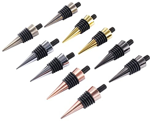 Duontyye 10 Pieces Blank Bottle Stopper with Threaded Post Metal Wine Stopper Inserts Set Hardware for Wood Turning DIY Project