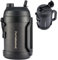 PortableAnd 108 oz High Capacity Sports Water Bottle - Powder Coated, Insulated for 24 Hours Cold, Durable Handle - Ideal for Exercise and Travel (Black Powder)