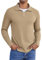 COOFANDY Sweatshirt Herren Ohne Kapuze Half Zip Pullover Troyer Poloshirt Herren Langarm Polo Sweatshirt Longsleeve Polo Shirt Pullover Sweatshirt mit Reißverschluss Khaki XL