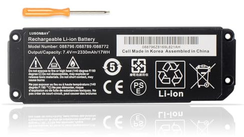 LUSONBAY 088796 - Batería para altavoz compatible con Bose Soundlink Mini 2 088772 088789 088796 080841 2ICR19/65 7,4 V 17 WH Li-ion (requiere soldadura)