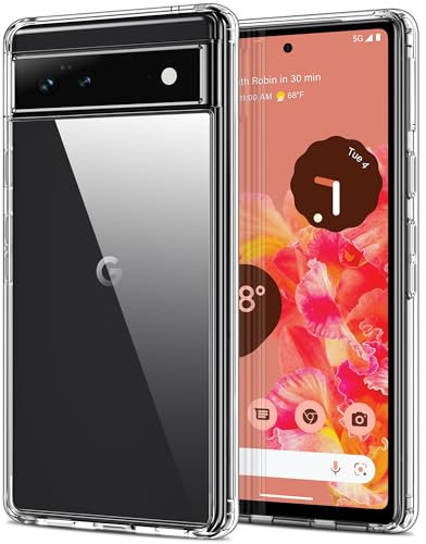 HOOMIL Crystal Clear Hülle für Google Pixel 6, Anti Gelb Durchsichtig Handyhülle Stoßfest Schutzhülle - Transparent