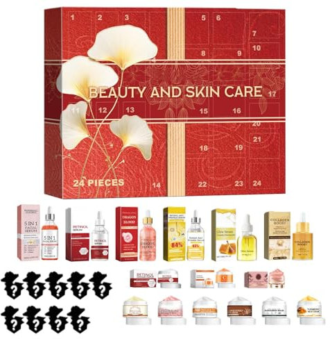 Skincare Adventskalender 2024 - Teen Girls Beauty Makeup Adventskalender - 2024 Weihnachten Adventskalender Beauty Skincare für Frauen, 24 Produkte Hautpflege Kit