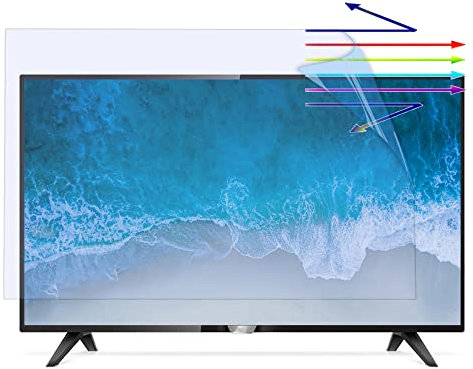 CEHJZQRPL Protection d'écran Anti lumière Bleue pour TV, Film filtrant Anti-lumière Bleue for écrans LCD, LED, 4K OLED et QLED HDTV de 43 Pouces, givré, antireflet et Anti-poussière