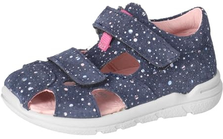 RICOSTA Mädchen Low-Top Sneaker Kasi, Baby und Kleinkinder Lauflernschuhe, Weite: MITTEL, Klettverschluss, Halbschuhe, Sportschuhe, Nautic (171), 22 EU