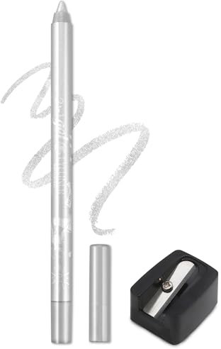 Jutqut Glitzer Gel Eyeliner, Silber Wasserfest Eye Pencil, Waterproof Long Lasting Liner Stick, Eyeliner Stift Wischfest Tattoo, Crème Glatt Metallisch Lidschattenstift, Wasserfester Eyeliner Women
