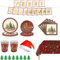 Christmas Party Tableware 32pcs 6 Guests Plaid Xmas Hats Disposable Dinner Set Paper Plates Cups