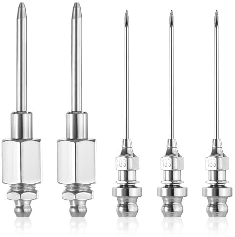 Psyqtsuary 5 Pcs Grease Needle Accessory Set, Grease Injector Needles