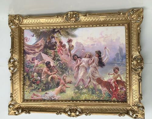 Pintici Gerahmte Gemälde Happy Arcadia by Konstantin Makovsky Bild mit Barock Rahmen