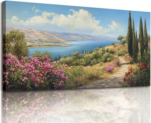 MHARTK66 ästhetische Bilder Wohnzimmer Berg Landschaft Gemälde 60x120 cm | detailreicher hd-druck, unkompliziertes aufhängen, rasche montage, variabel einsetzbar und ideal als schöne geschenkidee