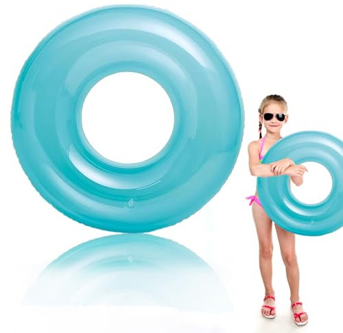 Flotadores Anillo Piscina para Niños, Rueda Hinchable con 70cm, Verde Fluorescente Anillo Inflable Piscina de PVC Anillos de Natación Piscina Flotante Playa Fiesta De Agua Verano para niños y niñas
