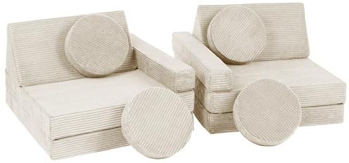 Multifunktionssofa Sitzsack Kindersessel Schaumstoffelemente Spielzeug (Color : Cream (Cord Velours))