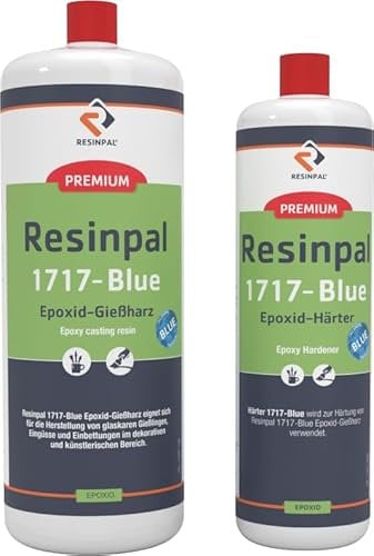 3kg Resinpal 1717-Blue Gießharz Set | Ökologisch | inkl. Becher & Rührstab | Glasklares Epoxidharz für DIY & Gießen