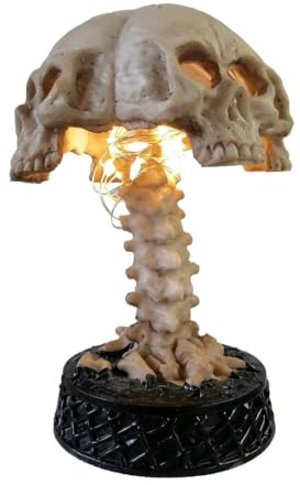 Tischlampe Schädel, Skelettschädel Licht, Gothic Resin 4 Head Skull Lamp Light - Horrorlampe Dekoration, Halloween dekorative, 3D gruselig für die mitgelieferten