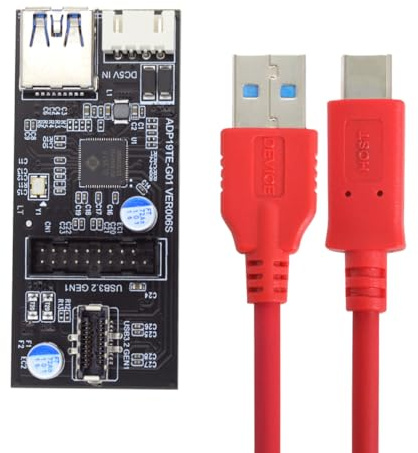 CY Adaptateur répartiteur Type-C USB-C et connecteur 19/20 Broches vers USB 3.0 20 Broches et Type-E Double Ports Femelle PCBA HUB 5 Gbit/s