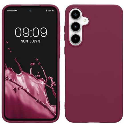 kwmobile Hülle für Samsung Galaxy A55 5G TPU Case - Handyhülle unterstützt kabelloses Laden, Flexible Schutzhülle, gummiertes Cover in Magenta Lila