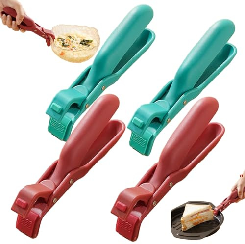 Hot Plate Grippers, Silicone Non-Slip Heat Insulation Anti-Scald Clip, Multi-Purpose Anti-Scald Bowl Holder Clip, Multi-Function Hot Bowl Dish Plate Gripper Clips for Kitchen (4pcs)